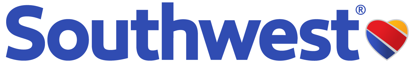 Southwest with their logo of a heart with white, red and blue strips