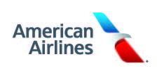 American Airlines with their logo of a bird with blue and red wings