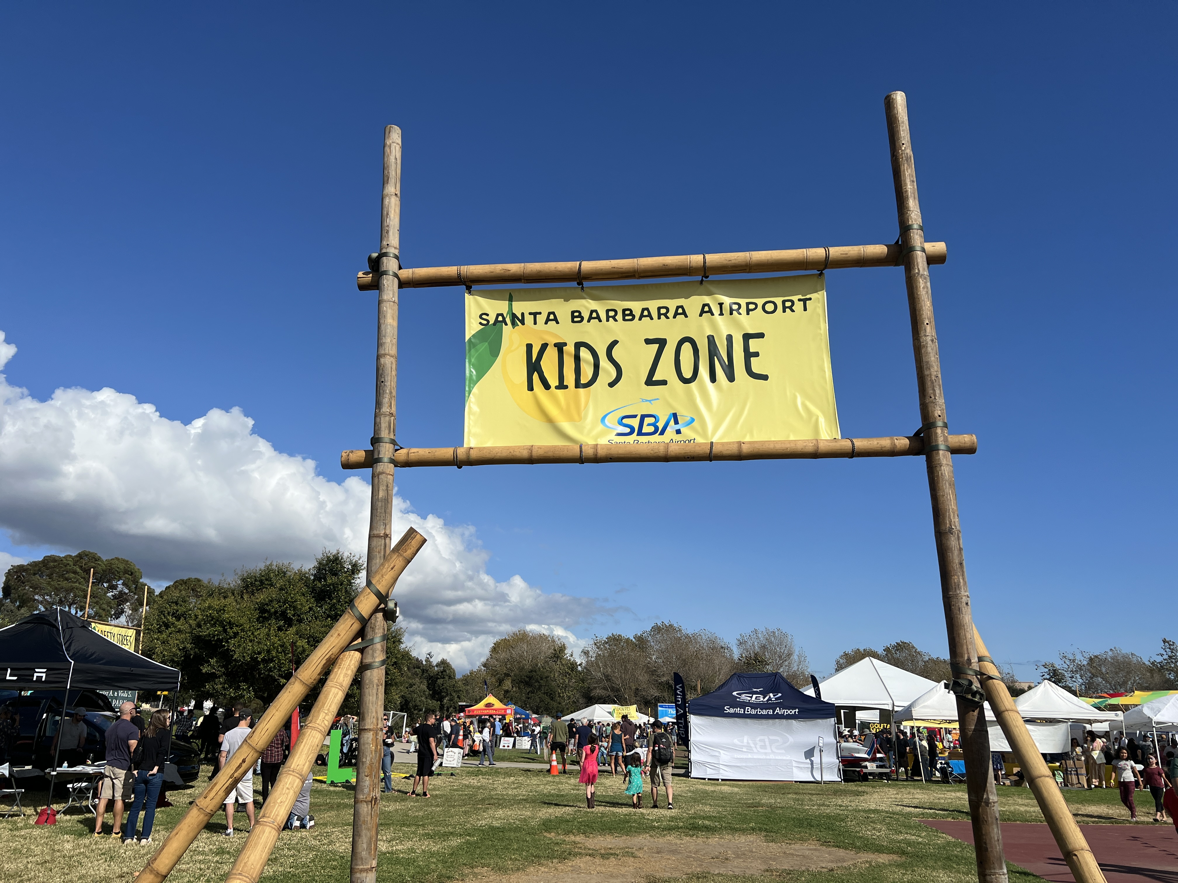 A sign that reads "Kids Zone" at Lemon Festival