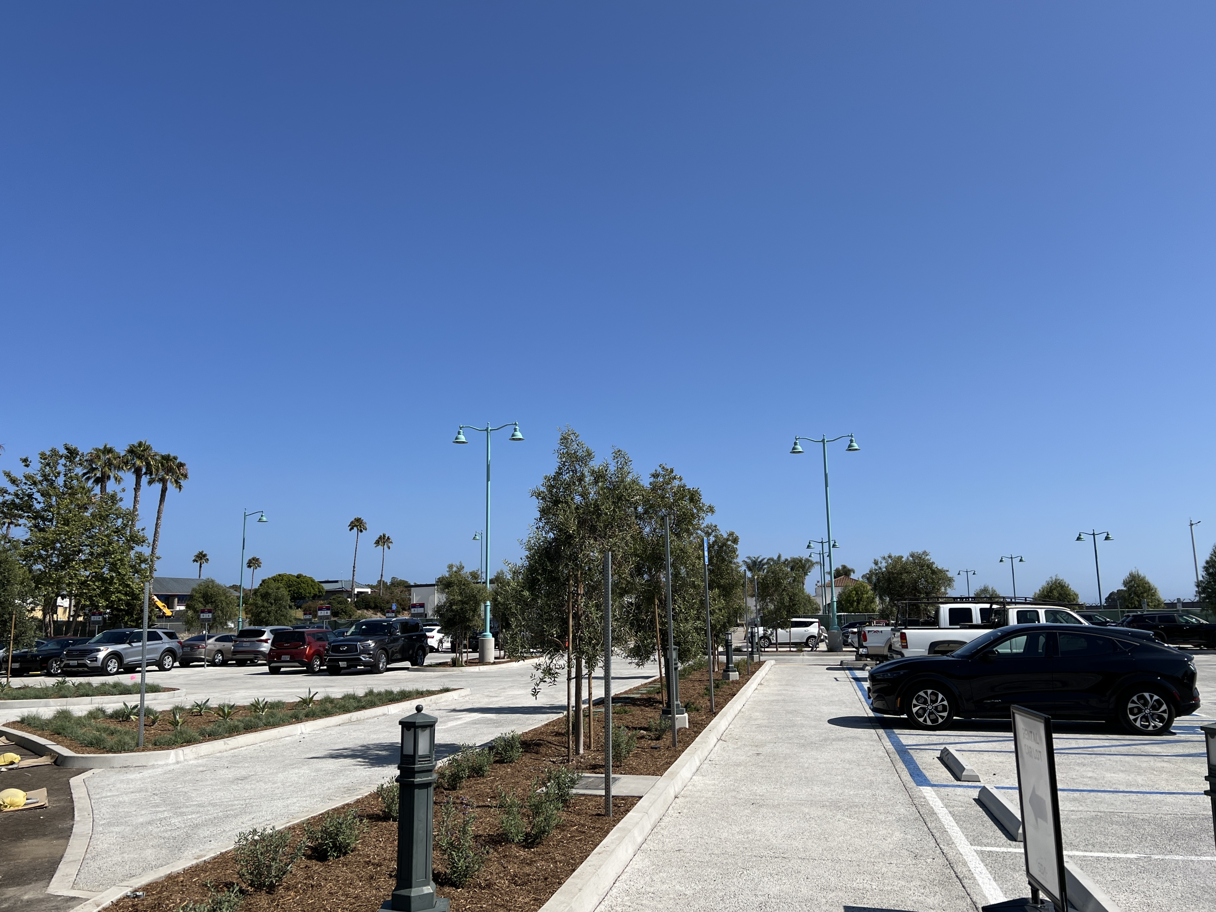 Rental car lot at SBA