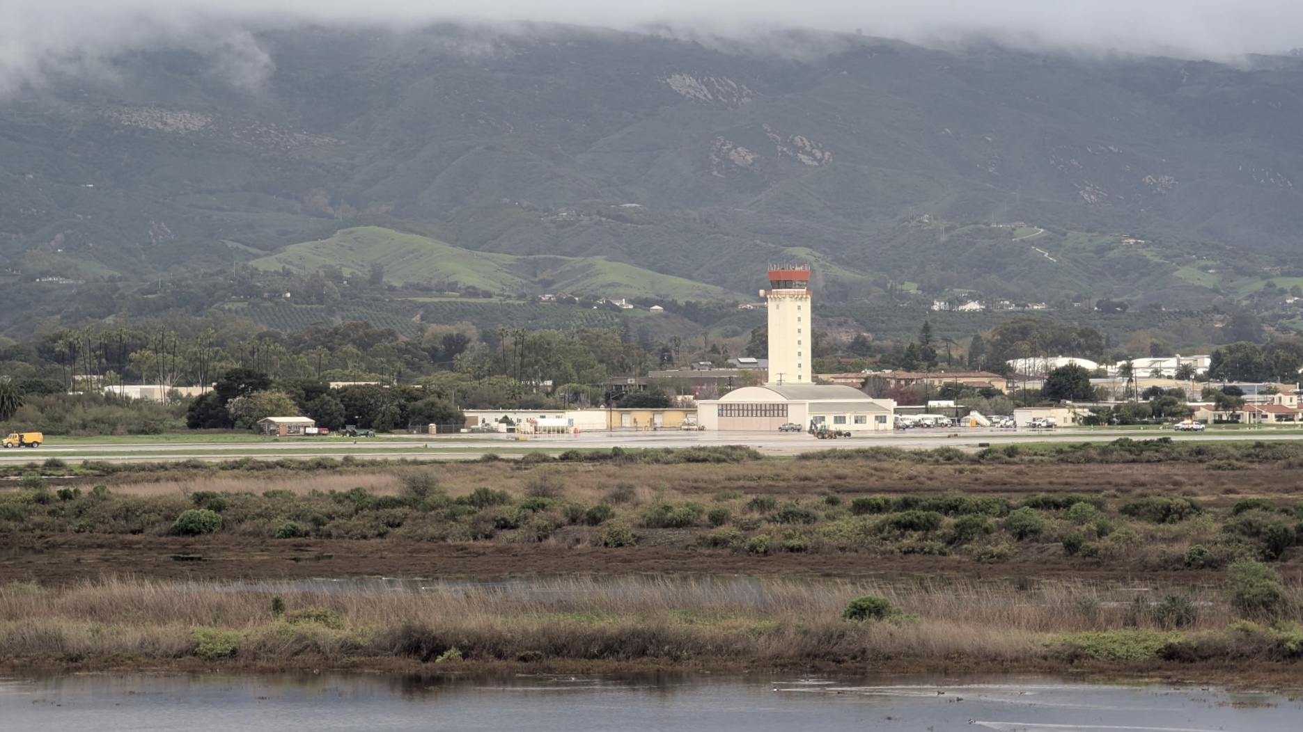 view of sba airfield from ucsb