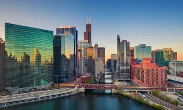 Chicago Sky Line at Sunset