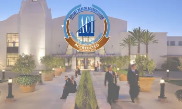 Santa Barbara Airport Terminal with ACI Health Accreditation Icon 