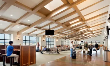 SBA terminal with a person sitting and using their computer