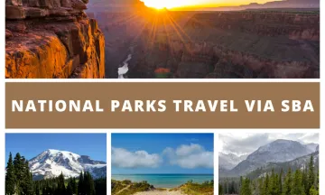 National Parks Travel via SBA with scenic images