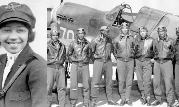 Photos of Bessie Coleman and Tuskegee Airmen