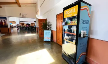 Wideshot of the Freshful Fridge on the second floor of the terminal
