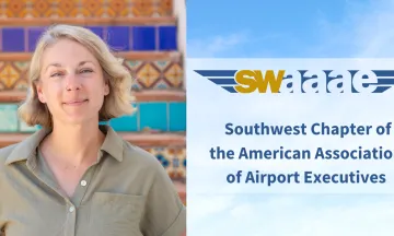 Headshot of Angi Daus with SWAAAE logo