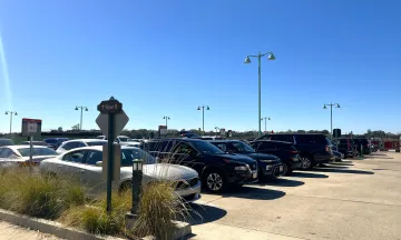Rental car parking lot at SBA