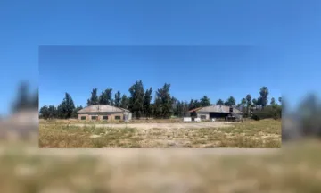 A current picture of the two General Western Aero Hangars