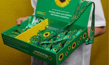 Box of sunflower lanyards