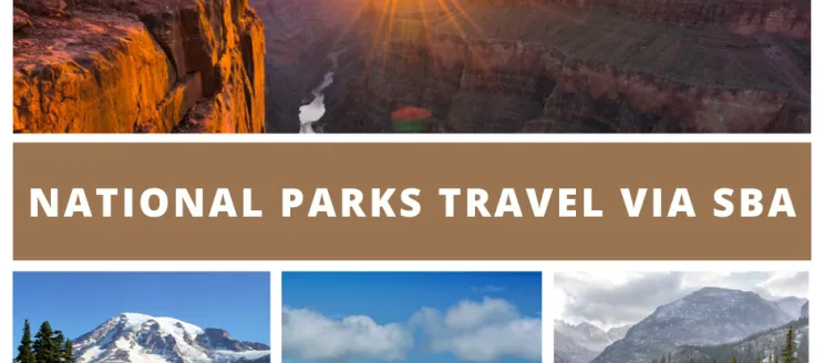 National Parks Travel via SBA with scenic images