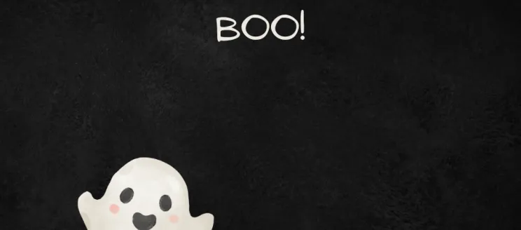 Cartoon Ghost with the word Boo