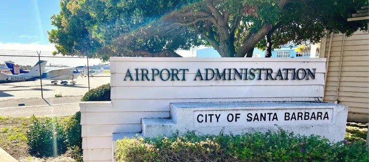 Airport admin building sign