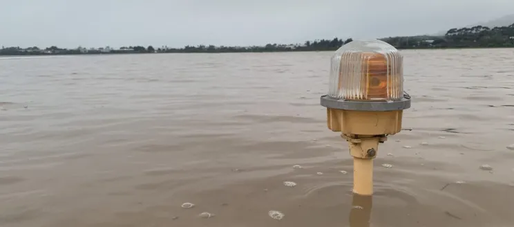 Flooded taxiway