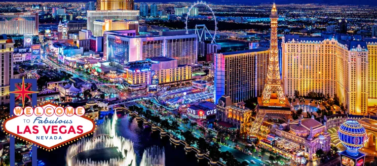 Aerial view of Las Vegas. 